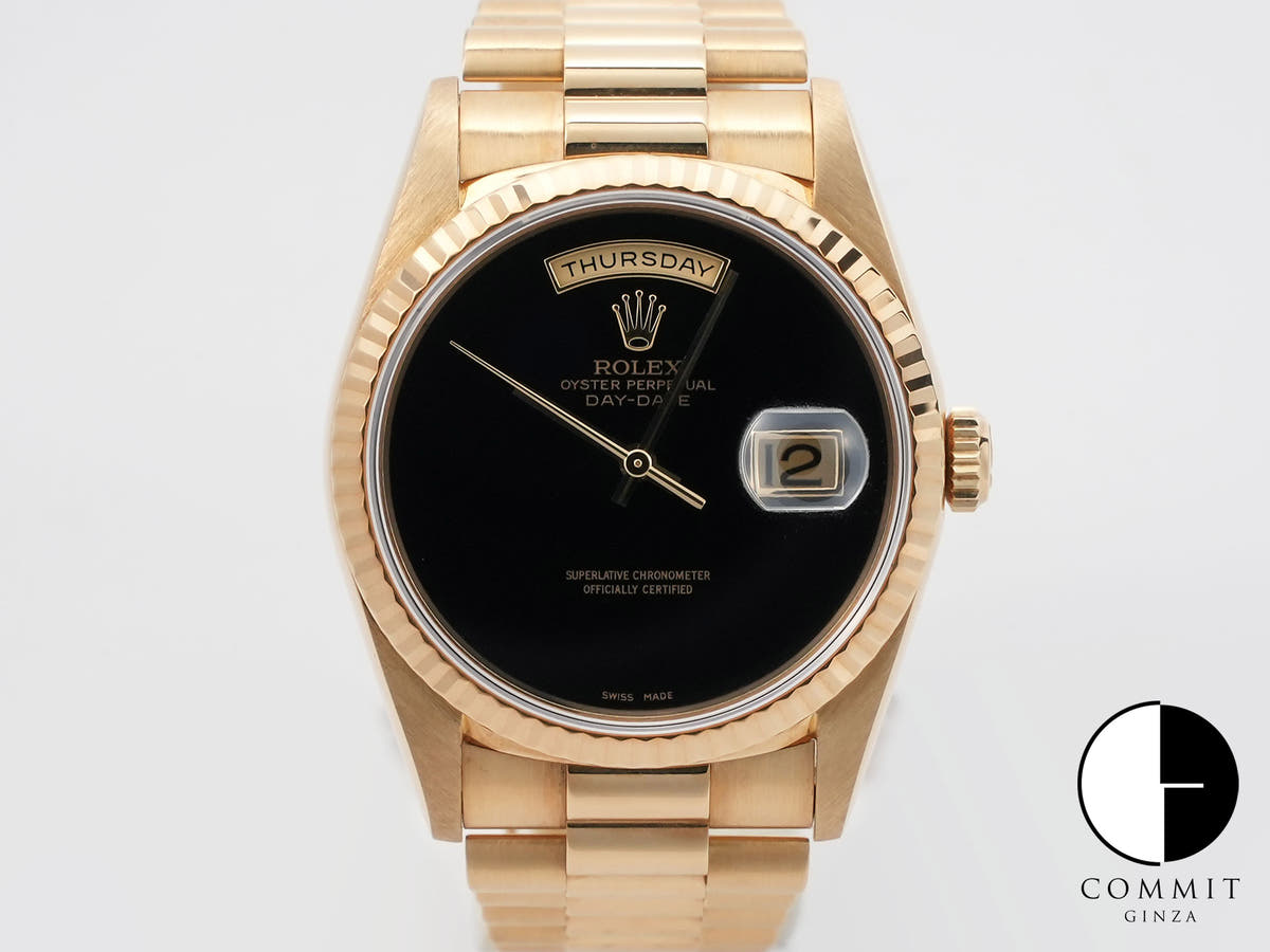 ロレックス デイデイト36 Ref.18238 イエローゴールド オニキス文字盤