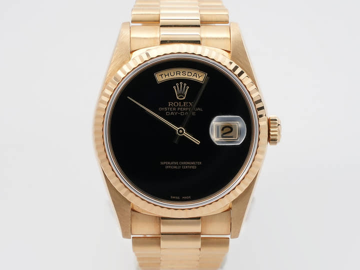 ロレックス デイデイト36 Ref.18238 イエローゴールド オニキス文字盤