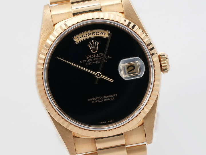 ロレックス デイデイト36 Ref.18238 イエローゴールド オニキス文字盤