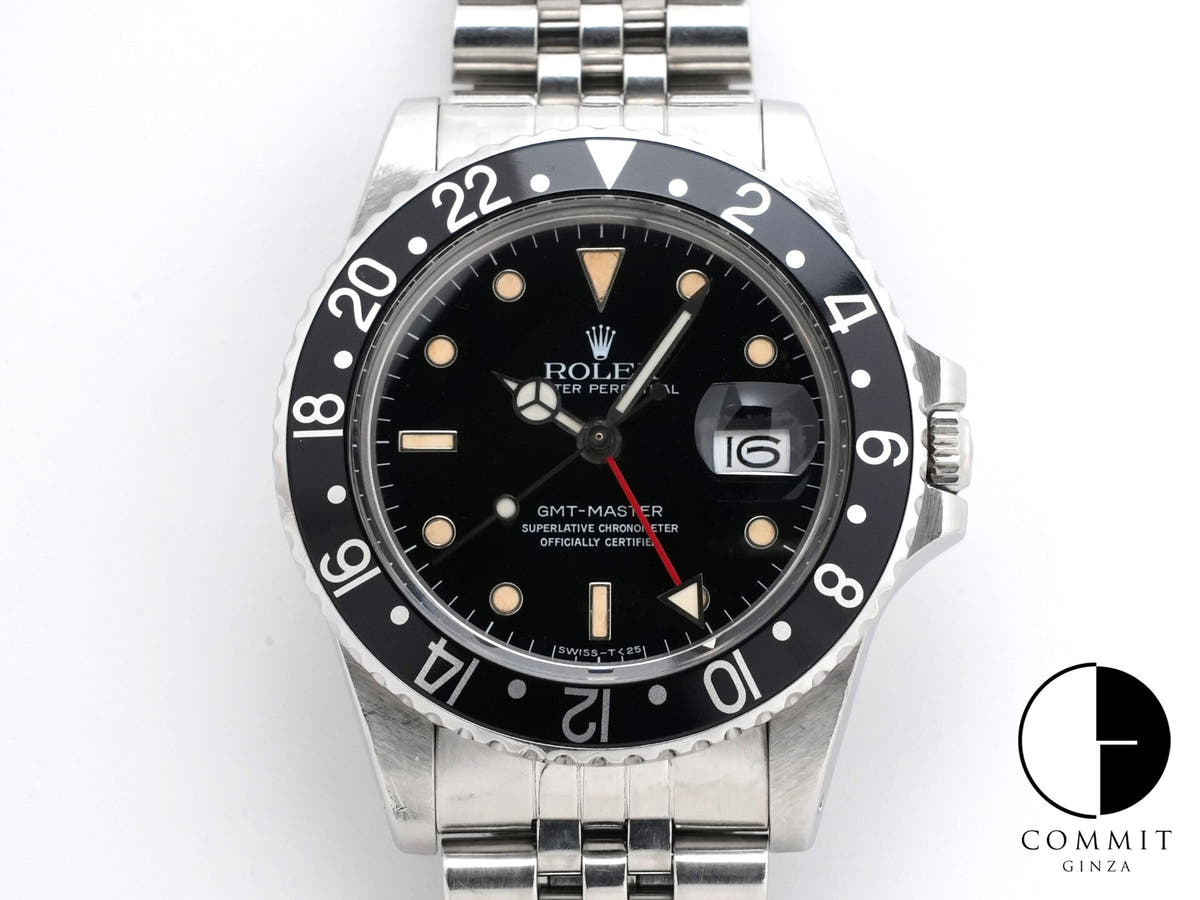ロレックス GMTマスター Ref.16750 ステンレススチール ブラック文字盤 ジュビリーブレスレット 中古 3o2b43b3