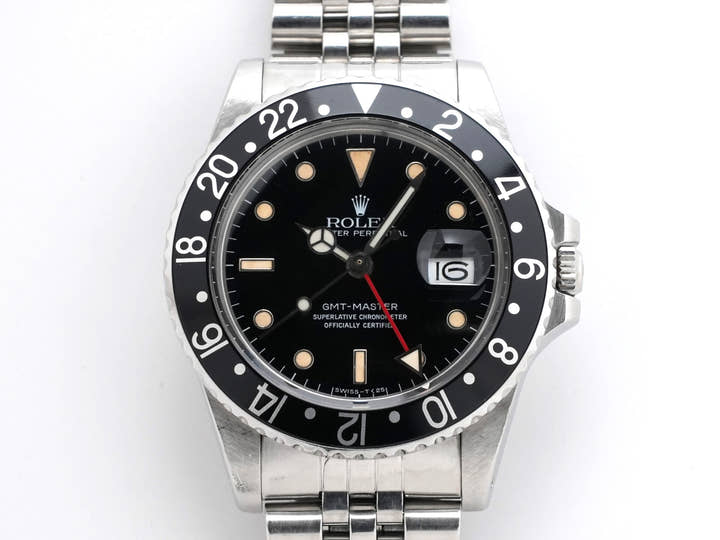 ロレックス GMTマスター Ref.16750 ステンレススチール ブラック文字盤 ジュビリーブレスレット 中古 3o2b43b3
