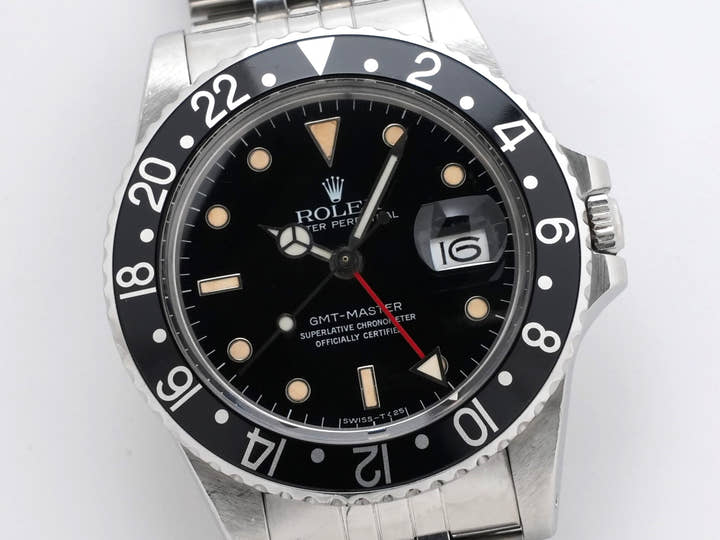 ロレックス GMTマスター Ref.16750 ステンレススチール ブラック文字盤 ジュビリーブレスレット 中古 3o2b43b3