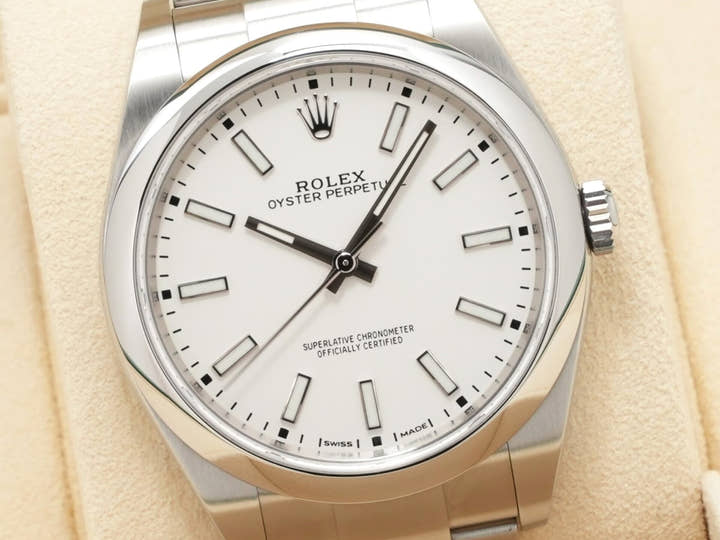 ロレックス オイスターパーペチュアル39 Ref.114300 ステンレススチール ホワイト文字盤