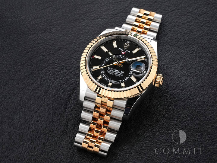 ロレックス スカイドゥエラー Ref.326933 ステンレススチール/イエローゴールド ブラック文字盤 ジュビリーブレスレット