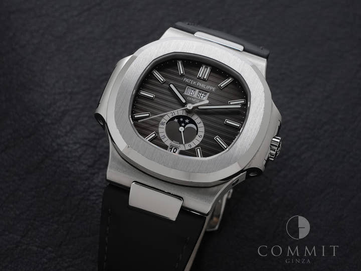 パテックフィリップ ノーチラス アニュアルカレンダー ムーンフェイズ Ref.5726A-001 ステンレススチール ブラック文字盤