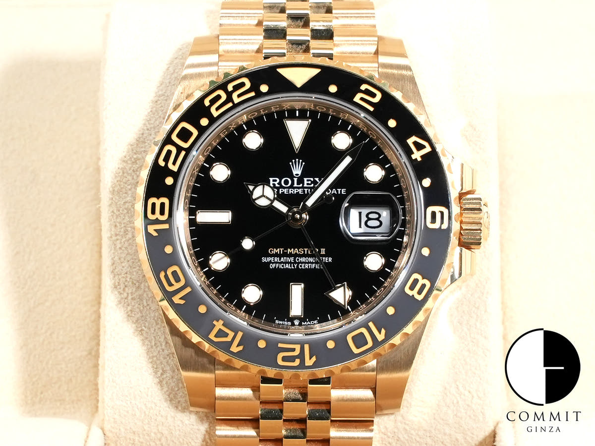 ロレックス GMTマスターII Ref.126718GRNR イエローゴールド ブラック文字盤 オイスターブレスレット
