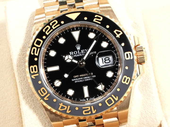 ロレックス GMTマスターII Ref.126718GRNR イエローゴールド ブラック文字盤 オイスターブレスレット