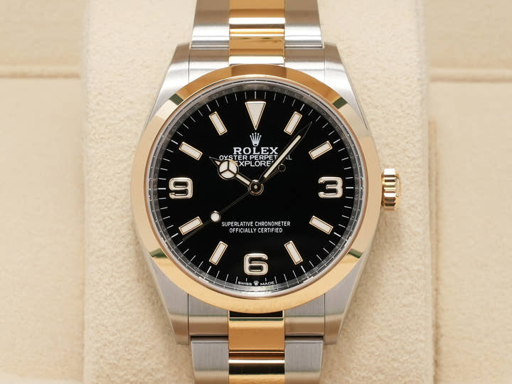 ロレックス エクスプローラー36 Ref.124273 ステンレススチール/イエローゴールド ブラック文字盤