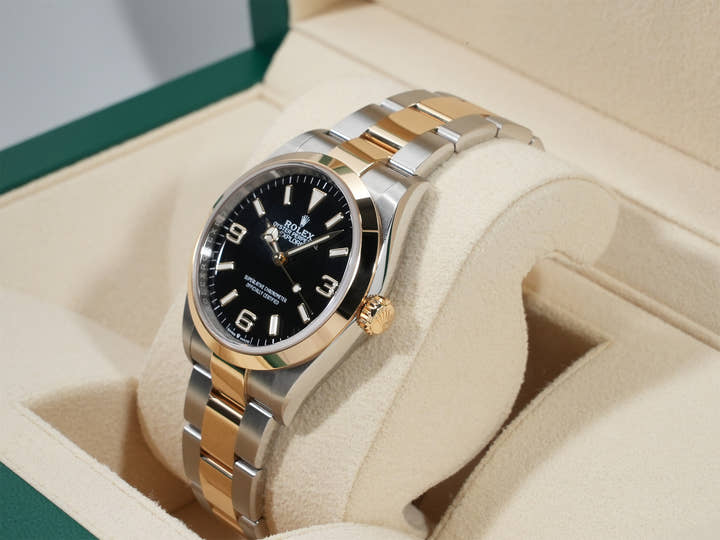 ロレックス エクスプローラー36 Ref.124273 ステンレススチール/イエローゴールド ブラック文字盤