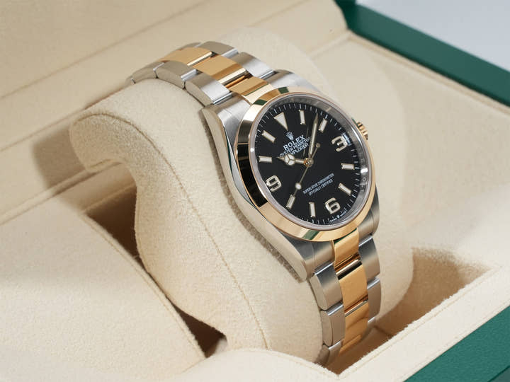 ロレックス エクスプローラー36 Ref.124273 ステンレススチール/イエローゴールド ブラック文字盤