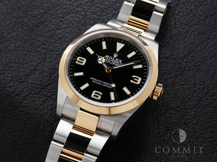 ロレックス エクスプローラー36 Ref.124273 ステンレススチール/イエローゴールド ブラック文字盤