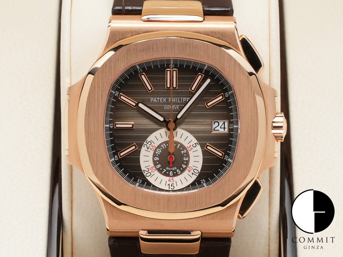 パテックフィリップ ノーチラス クロノグラフ Ref.5980R-001 ローズゴールド ブラウン文字盤