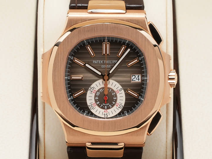 パテックフィリップ ノーチラス クロノグラフ Ref.5980R-001 ローズゴールド ブラウン文字盤
