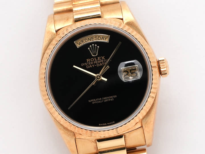 ロレックス デイデイト36 Ref.18038 イエローゴールド オニキス文字盤