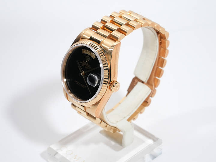 ロレックス デイデイト36 Ref.18038 イエローゴールド オニキス文字盤