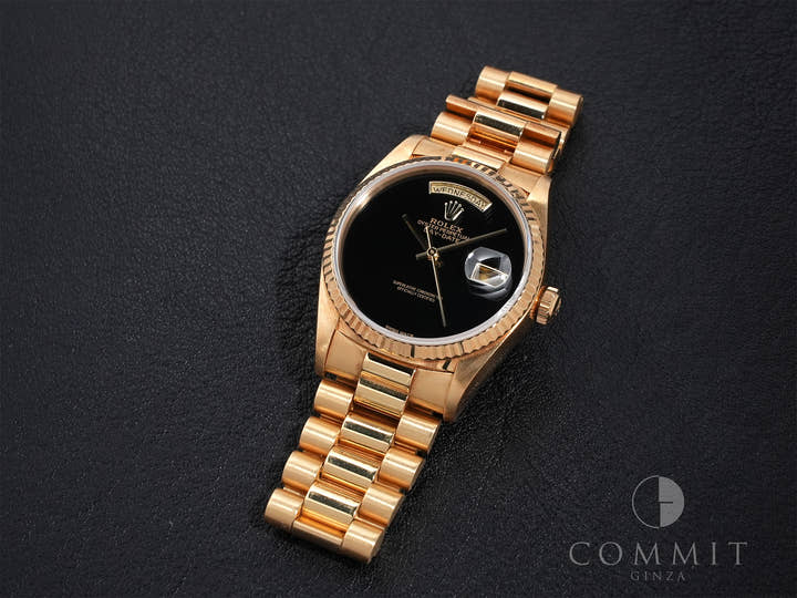 ロレックス デイデイト36 Ref.18038 イエローゴールド オニキス文字盤