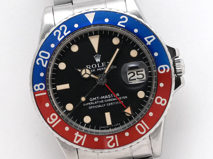 ロレックス GMTマスター Ref.1675 ステンレススチール ブラック文字盤 オイスターブレスレット