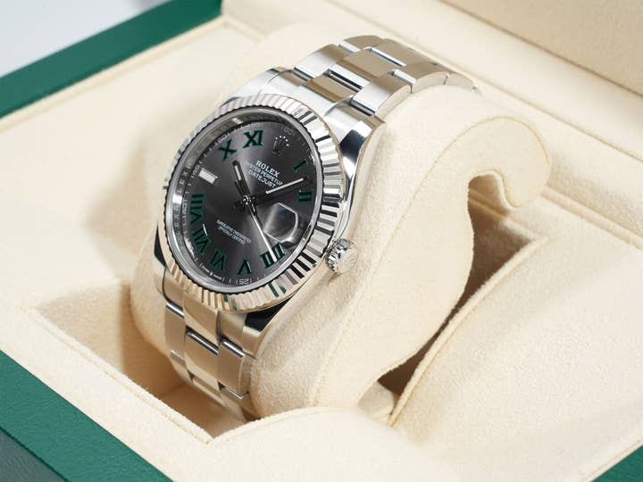 ロレックス デイトジャスト41 Ref.126334 ステンレススチール/ホワイトゴールド スレートローマン文字盤 オイスターブレスレット