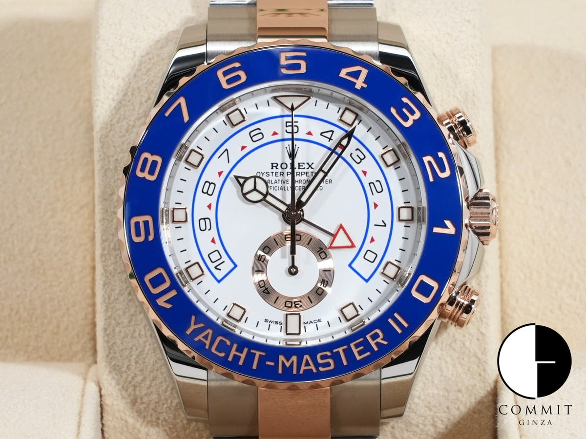 ロレックス ヨットマスターII Ref.116681 ステンレススチール/エバーローズゴールド ホワイト文字盤