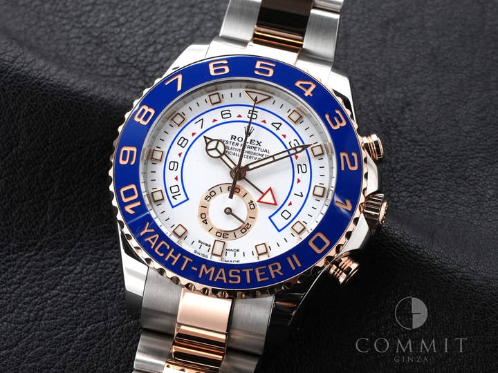 ロレックス ヨットマスターII Ref.116681 ステンレススチール/エバーローズゴールド ホワイト文字盤