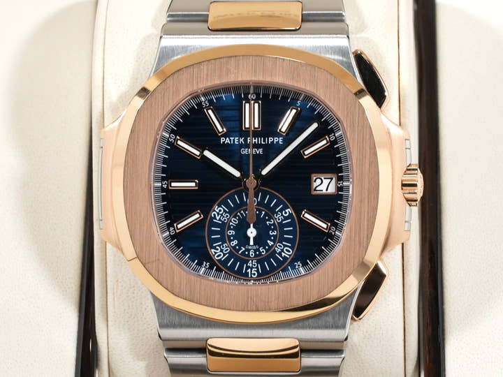 パテックフィリップ ノーチラス クロノグラフ Ref.5980/1AR-001 ステンレススチール/ローズゴールド ブルー文字盤