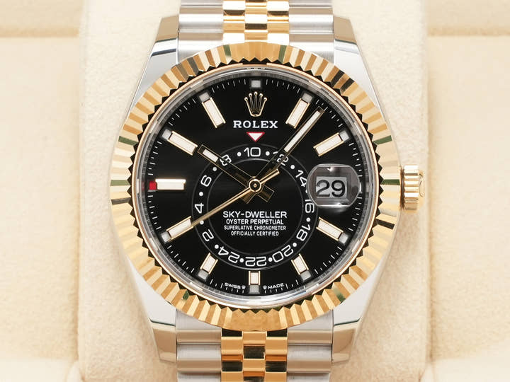 ロレックス スカイドゥエラー Ref.336933 ステンレススチール/イエローゴールド ブラック文字盤 ジュビリーブレスレット