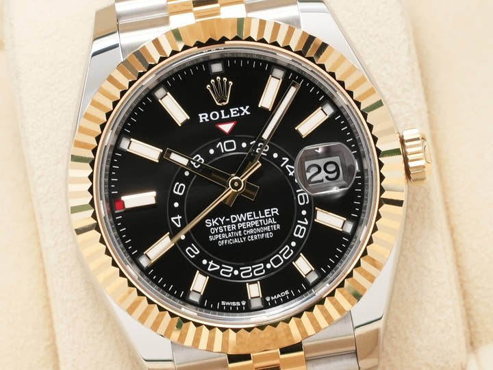 ロレックス スカイドゥエラー Ref.336933 ステンレススチール/イエローゴールド ブラック文字盤 ジュビリーブレスレット