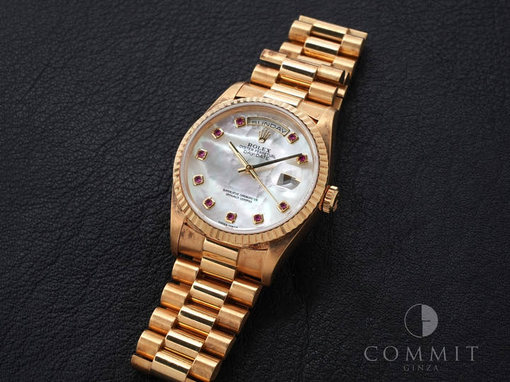 ロレックス デイデイト36 Ref.18238NGR イエローゴールド ホワイトシェル文字盤