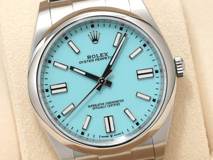 ロレックス オイスターパーペチュアル41 Ref.124300 ステンレススチール ターコイズ文字盤
