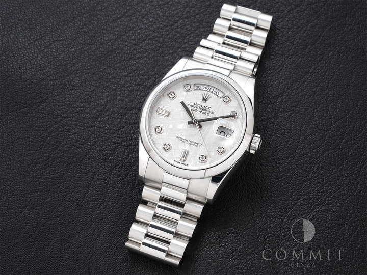 ロレックス デイデイト36 Ref.118206A プラチナ メテオライト文字盤