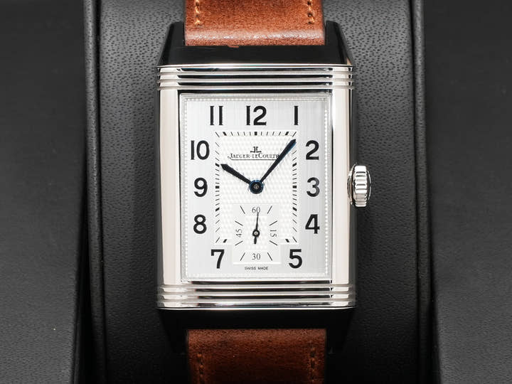 ジャガールクルト レベルソ クラシック デュオ スモールセコンド Ref.Q3848422 シルバー文字盤 中古 zjex8igq