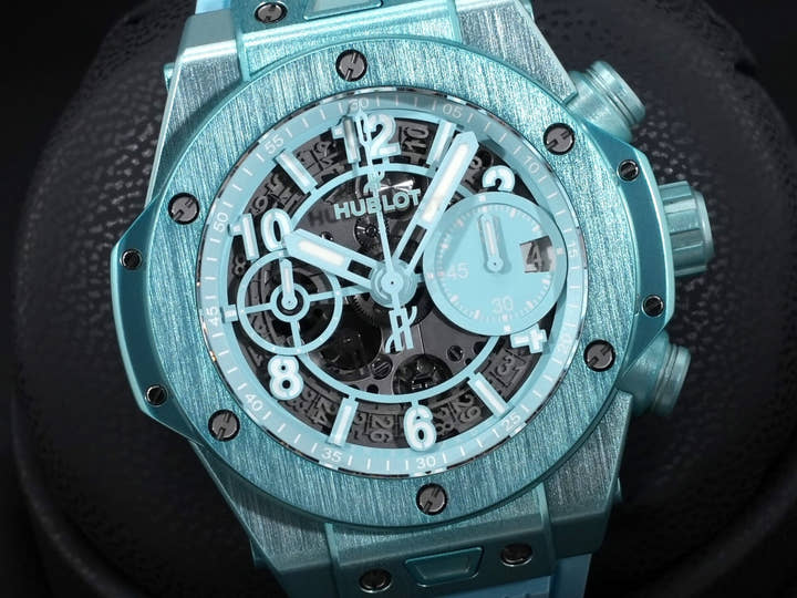 ウブロ ビッグバン ウニコ サマー Ref.441.UB.5120.NR マットターコイズ スケルトン文字盤 美品 tycnitwg