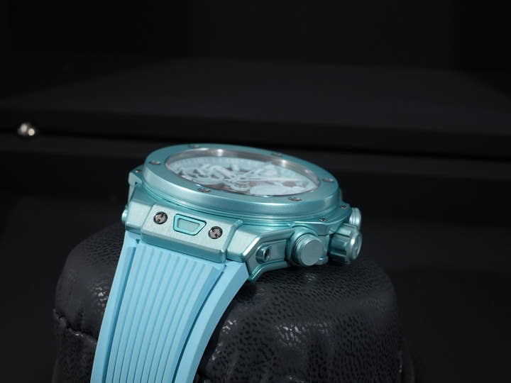 ウブロ ビッグバン ウニコ サマー Ref.441.UB.5120.NR マットターコイズ スケルトン文字盤 美品 tycnitwg