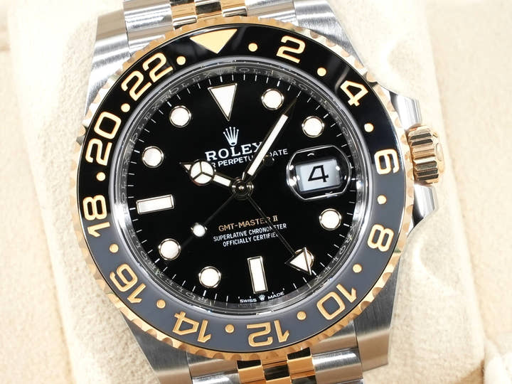 Rolex GMT-Master II Ref. 126713GRNR Stainless Steel/Yellow Gold Black Dial Jubilee Bracelet