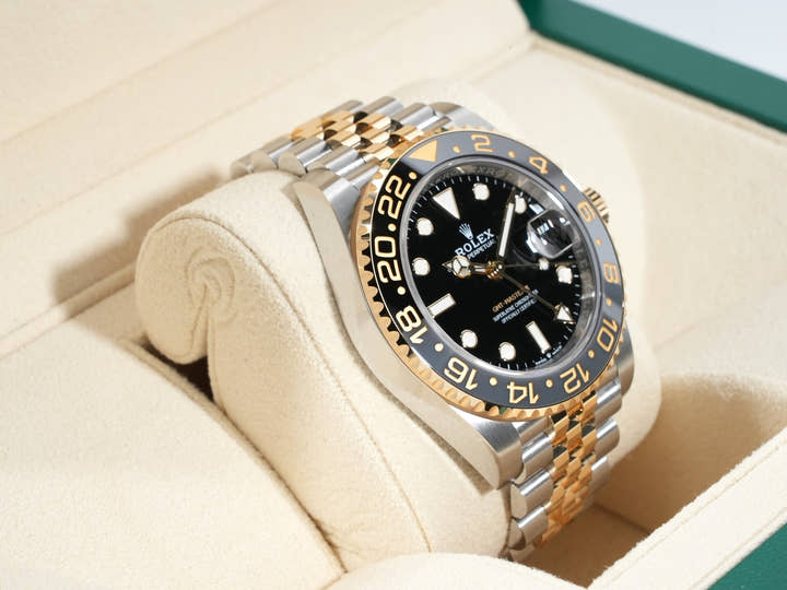 Rolex GMT-Master II Ref. 126713GRNR Stainless Steel/Yellow Gold Black Dial Jubilee Bracelet