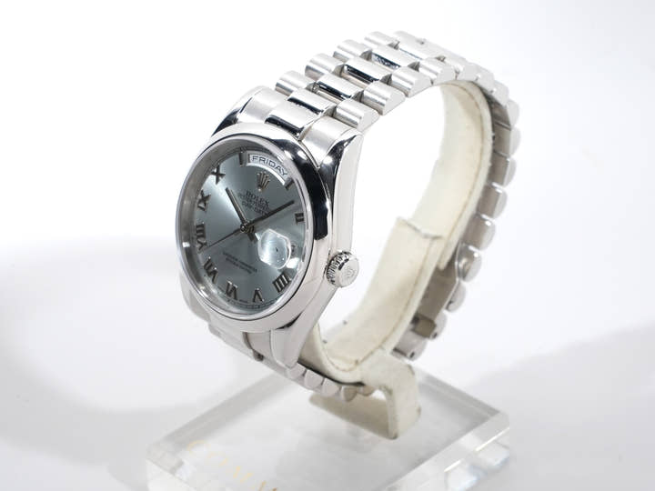 ロレックス デイデイト36 Ref.118206 プラチナ アイスブルー文字盤