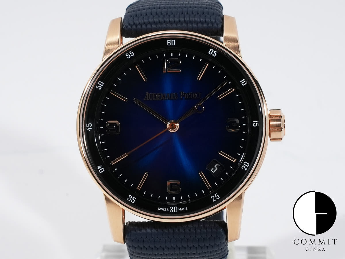 オーデマピゲ CODE 11.59 バイ オーデマ ピゲ Ref.15210OR.OO.A002KB.03 ピンクゴールド スモークブルーラッカー文字盤
