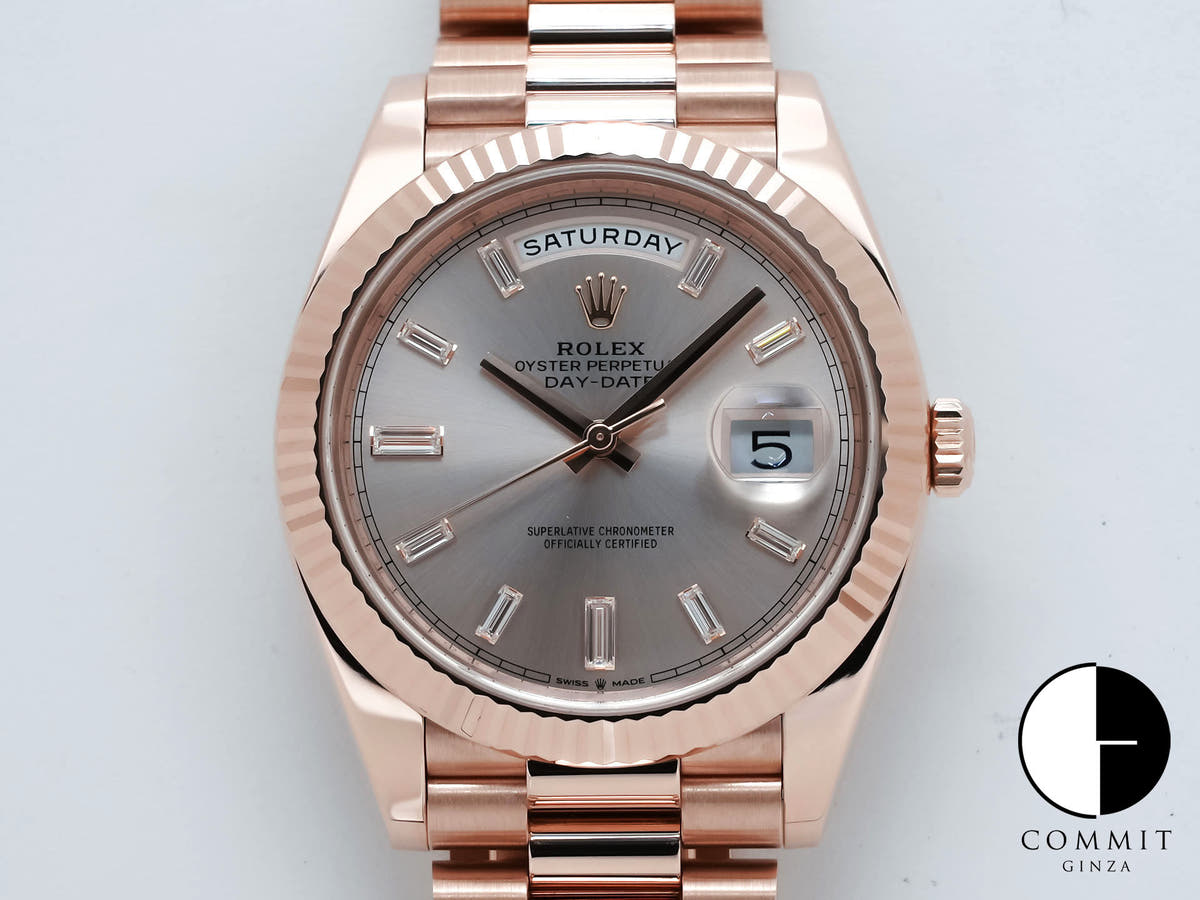 ロレックス デイデイト40 Ref.228235A エバーローズゴールド サンダストx10Pダイヤ文字盤
