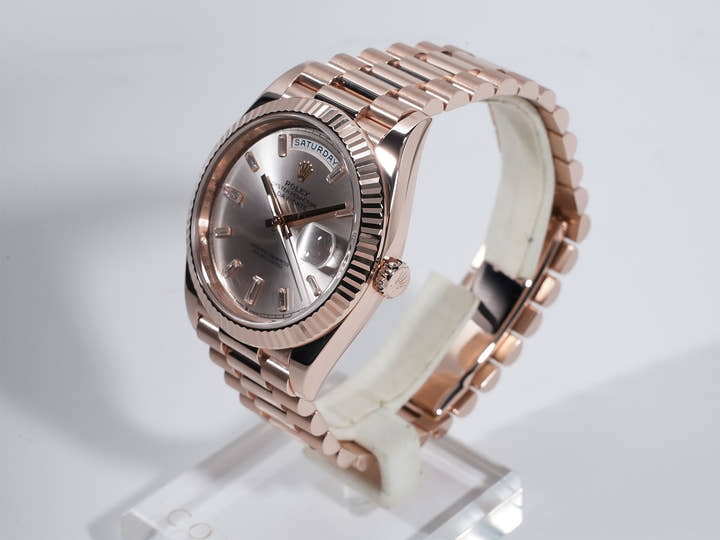 ロレックス デイデイト40 Ref.228235A エバーローズゴールド サンダストx10Pダイヤ文字盤