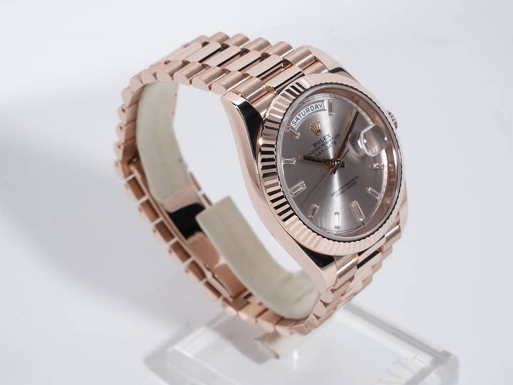 ロレックス デイデイト40 Ref.228235A エバーローズゴールド サンダストx10Pダイヤ文字盤