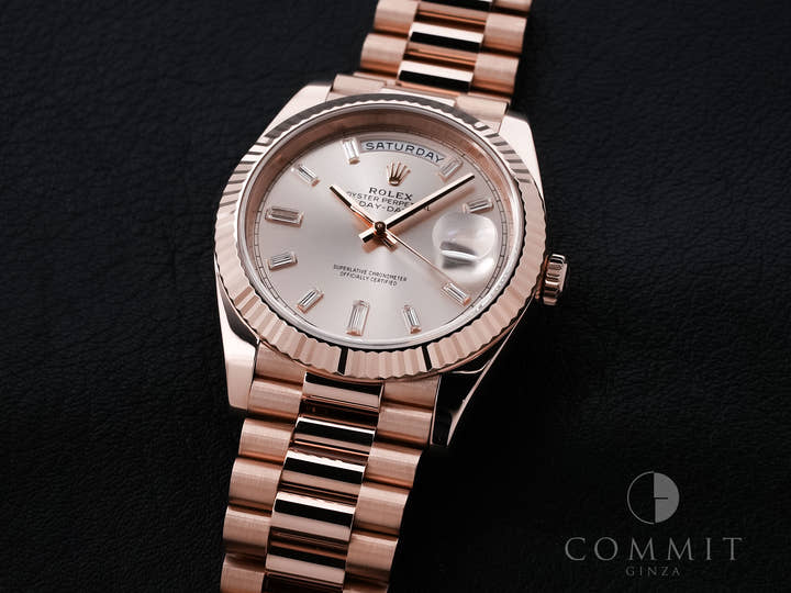 ロレックス デイデイト40 Ref.228235A エバーローズゴールド サンダストx10Pダイヤ文字盤