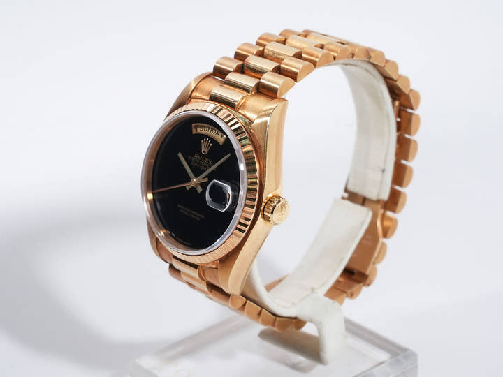 ロレックス デイデイト36 Ref.18038 イエローゴールド オニキス文字盤