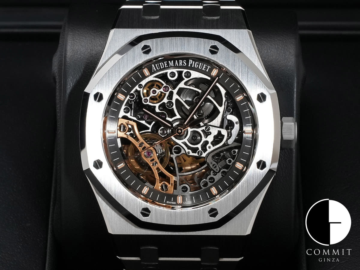 オーデマピゲ ロイヤルオーク ダブル バランスホイール オープンワーク Ref.15407ST.OO.1220ST.01 ステンレススチール スケルトン文字盤