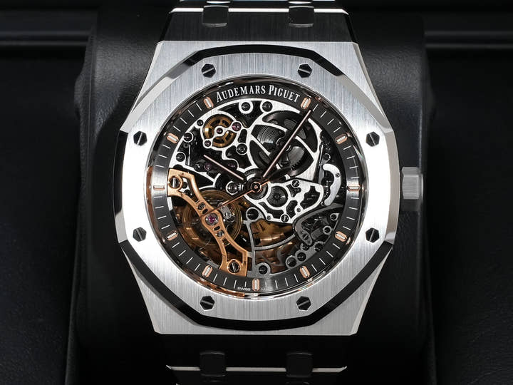 オーデマピゲ ロイヤルオーク ダブル バランスホイール オープンワーク Ref.15407ST.OO.1220ST.01 ステンレススチール スケルトン文字盤