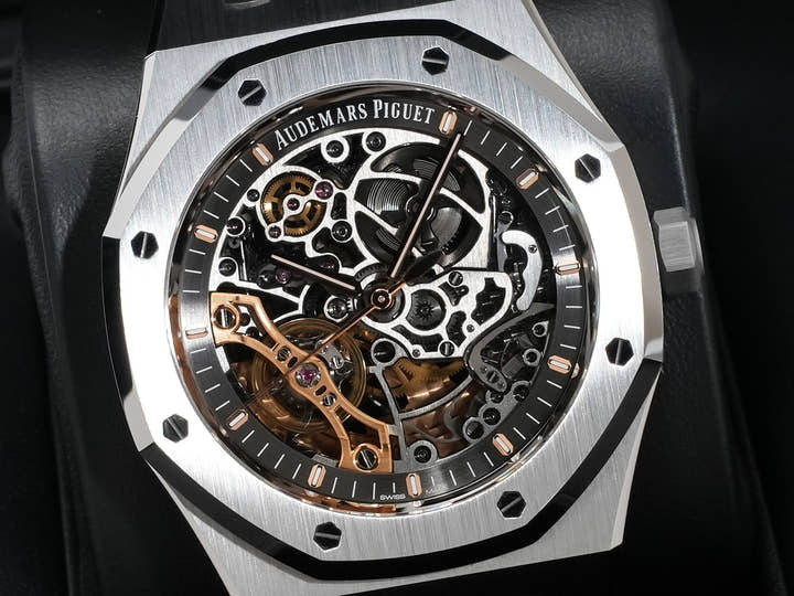 オーデマピゲ ロイヤルオーク ダブル バランスホイール オープンワーク Ref.15407ST.OO.1220ST.01 ステンレススチール スケルトン文字盤