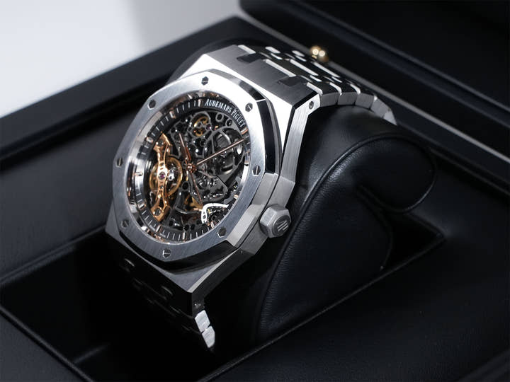 オーデマピゲ ロイヤルオーク ダブル バランスホイール オープンワーク Ref.15407ST.OO.1220ST.01 ステンレススチール スケルトン文字盤