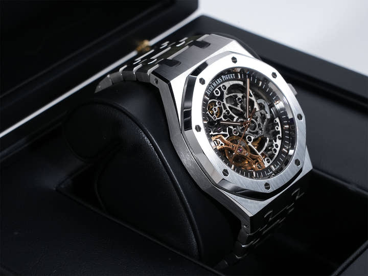 オーデマピゲ ロイヤルオーク ダブル バランスホイール オープンワーク Ref.15407ST.OO.1220ST.01 ステンレススチール スケルトン文字盤