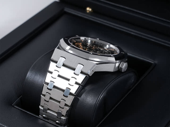 オーデマピゲ ロイヤルオーク ダブル バランスホイール オープンワーク Ref.15407ST.OO.1220ST.01 ステンレススチール スケルトン文字盤