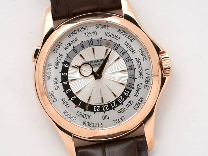 パテックフィリップ コンプリケーション ワールドタイム Ref.5130R-018 ローズゴールド シルバー文字盤
