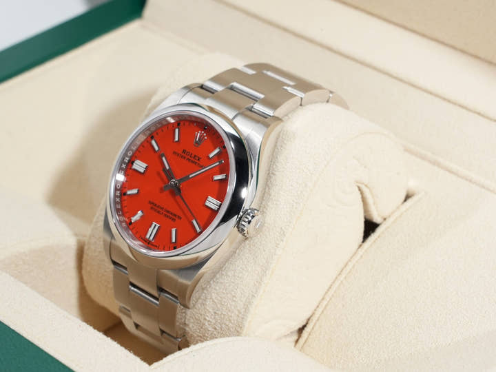 ロレックス オイスターパーペチュアル36 Ref.126000 ステンレススチール コーラルレッド文字盤